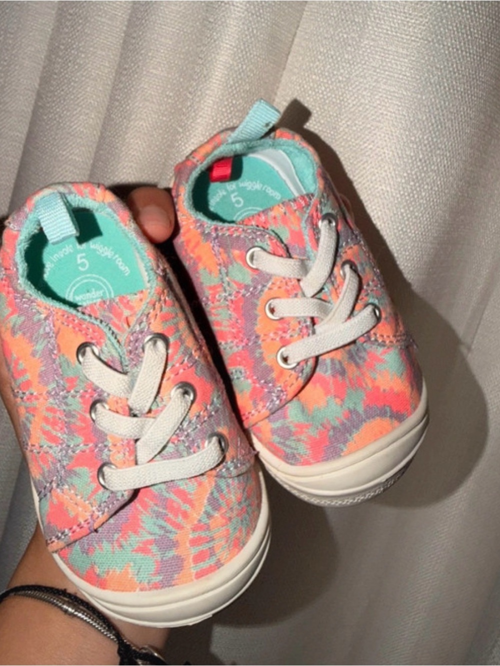 wonder nation Tie-Dye Baby Sneakers in Coral, Mint & Lavender